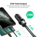 Cargador para automovil 24W 2xUSB-A modelo ED018  Negro 