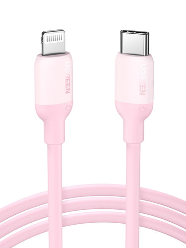Cable USB-C a Lightning (iPhone) 1mt modelo US387 Certificado Rosado 