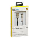 Cable USB A a USB C Nylon Trenzado 1mt 