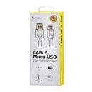 Cable USB A a Micro USB textil plateado 2.5mts 