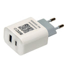 Cargador de Pared Tipo A + Tipo C PD 20W 