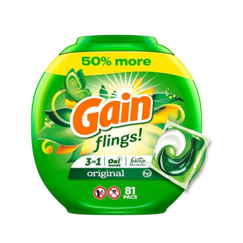 Detergente de ropa concentrado Capsulas Flings Original 81 pods 