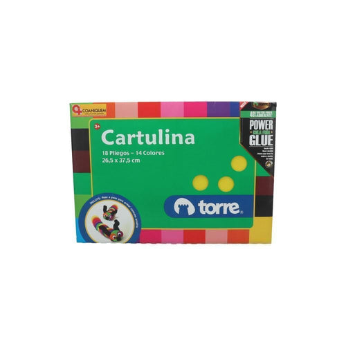 Carpeta Con Papel Cartulina 26.5 X 37.5 Cm 18 Hojas 14 Colores Surtidos