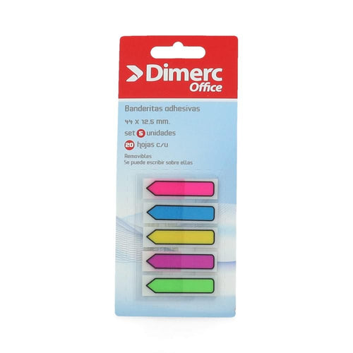 BANDERITAS ADHESIVAS TAPE FLAGS 5 COLORES 100 HOJAS (6851943071952)