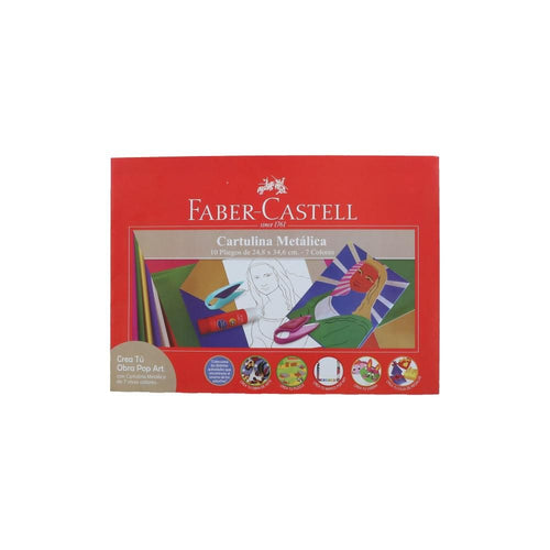 Carpeta Con Papel Cartulina Metálica 10 Pliegos 7 Colores 24.8X34.6 Cm