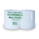 Toalla De Papel Económica Multiuso Hoja Simple 2 Rollos 145 Mt
