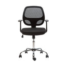 SILLA ESCRITORIO GENOVA RECLINABLE RESPALDO BAJO CON BRAZO NEGRO