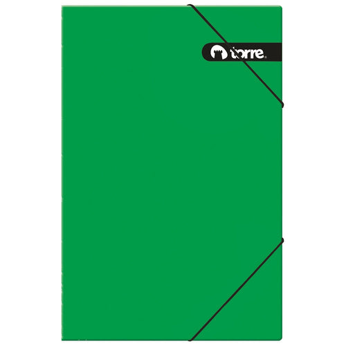 CARPETA CON ELASTICO OFICIO VERDE OSCURO