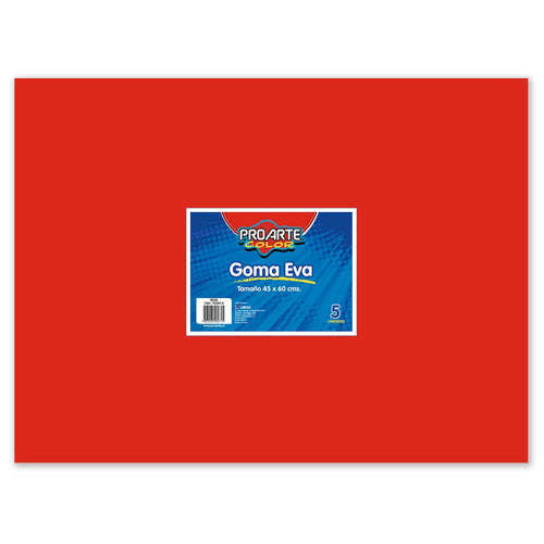 GOMA EVA ROJO 45 X 60 CM 5 HOJAS