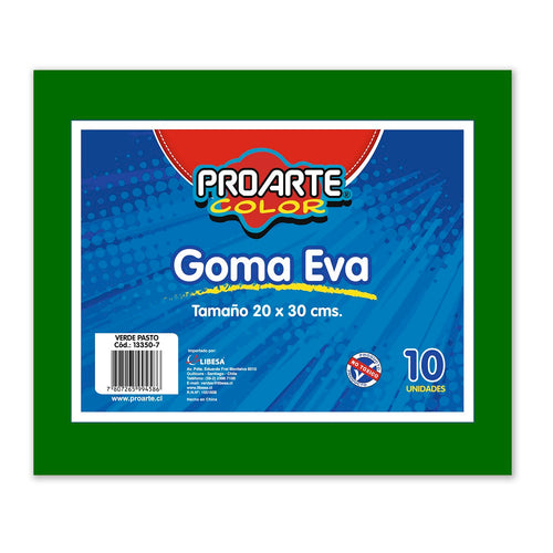 GOMA EVA VERDE OSCURO 20 X 30 CM 10 HOJAS