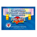 CARPETA CON CARTULINA 12 COLORES PASTEL 12 HOJAS