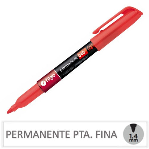 Marcador Permanente Punta Fina 040 Rojo 1 Mm