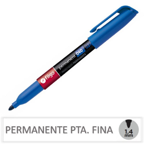 MARCADOR PERMANENTE PUNTA FINA 1 MM 040 AZUL
