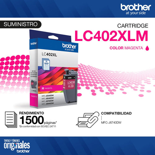 Cartucho Tinta Lc402Xms Magenta 1500 Páginas