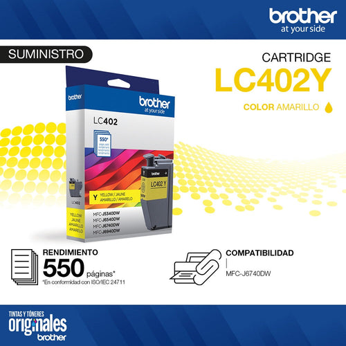 Cartucho Tinta Lc402Ys Amarillo 550 Páginas