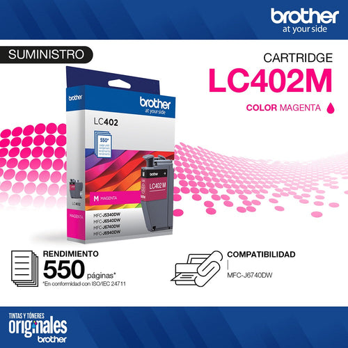 Cartucho Tinta Lc402Ms Magenta 550 Páginas