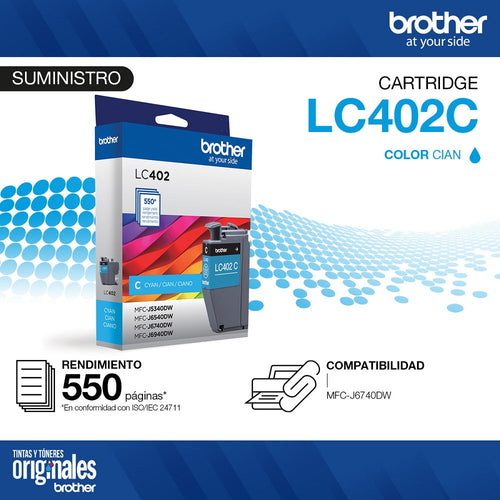 Cartucho Tinta Lc402Cs Cian/Cyan 550 Páginas