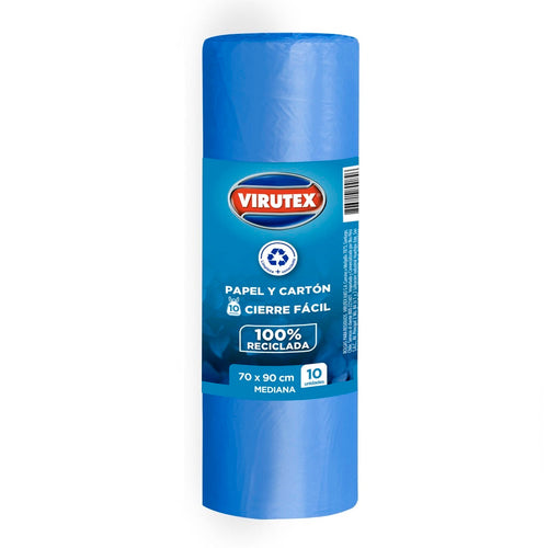 Bolsa Basura Rollo Cierre Fácil Azul 70x90 10 Un