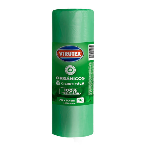 Bolsa Basura Rollo Cierre Fácil Verde 70x90 10 Un