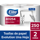 Toalla De Papel Evolution Autocorte Hoja Simple 250 Mt X 2 Rollos