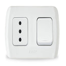 Interruptor 9/12 + 1 Toma 10A Bco Tekna