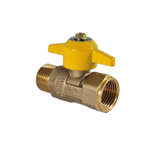 Llave Paso  Hi/He 1/2 Pulgada Gas Con Tuerca Fija
