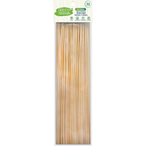 Brocheta Anticucho 40 X 5 Mm 50 Piezas