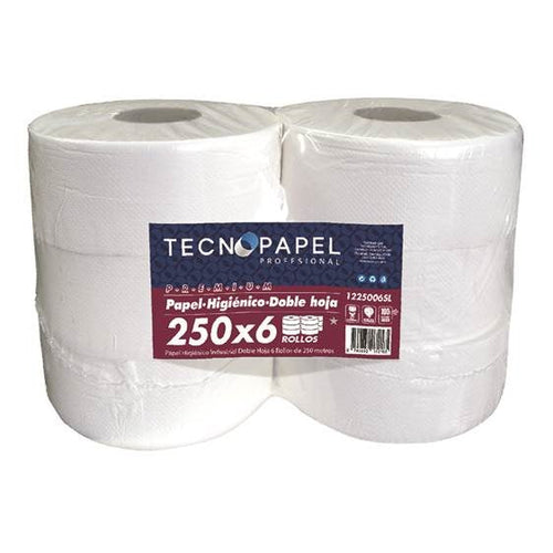 Papel Higiénico Jumbo Doble Hoja 6 Rollos X 250 Mt