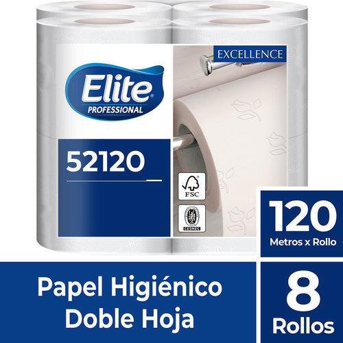 Papel Higiénico Doble Hoja 8 Rollos 120 Mt