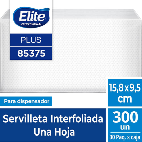 Servilleta Interfoliada Hoja Simple Plus 1 X 300 Un