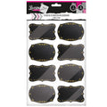 ETIQUETA DECORATIVA 65 MM x 45 NEGRO/DORADO 2 HOJAS 16 UN