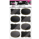 ETIQUETA DECORATIVA 65 MM x 45 NEGRO/DORADO 2 HOJAS 16 UN