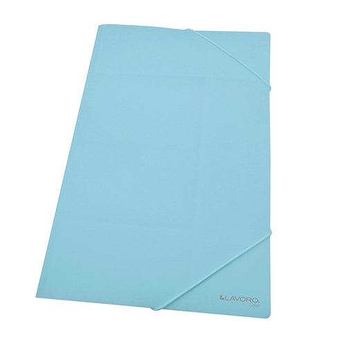 Carpeta Portadocumentos Con Elástico Oficio Azul Pastel