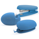 SET PERFORADORA+CORCHETERA+DISPENSADOR CINTA PLASTICA AZUL