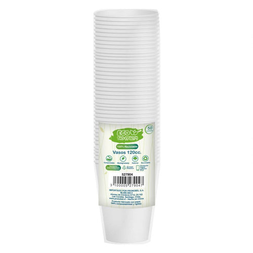 Vaso Blanco 4 Oz Plástico Eco 50 Un