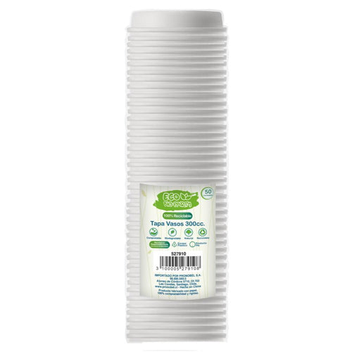 Tapa Vaso 10 Oz Plástico Eco 50 Un
