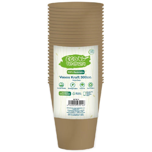 Vaso Kraft 10 Oz Plástico Eco 25 Un