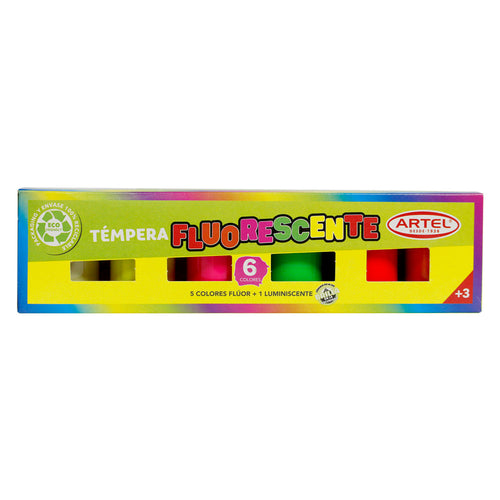 TEMPERA FLUOR 15 ML 6 COLORES
