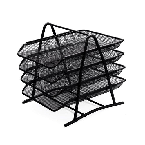 Bandeja Escritorio Malla Metalica 4 Niveles Negro HAND 