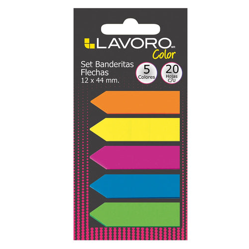 Banderitas Adhesivas 12 X 44 Mm 5 Un X 20 Hojas Colores Surtidos