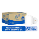 Toalla De Papel Jumbo Hoja Simple  6 Rollos 305 Mt