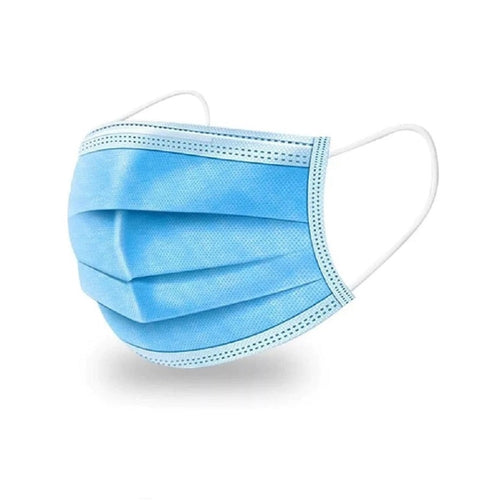 Mascarilla 3 Pliegues Celeste 50 Un