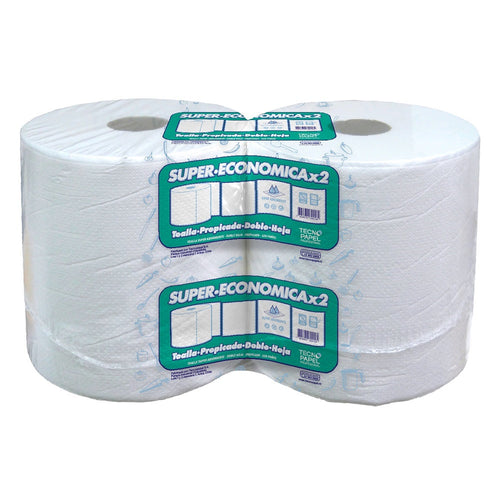 Toalla De Papel Económica Doble Hoja 2 Rollos 80 Mt