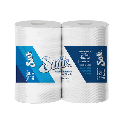 PAPEL HIGIENICO HOJA SIMPLE 50 MT 4 ROLLOS ULTRA SUAVE (6851952771280)