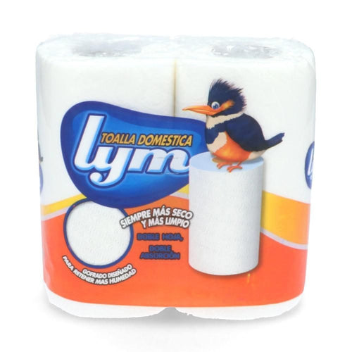 Toalla De Papel Gofrado Doble Hoja 2 Rollos 12 Mt
