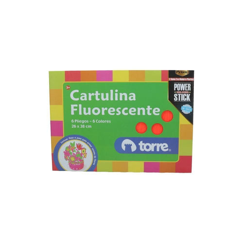 Carpeta Con Cartulina Flúor 26 X 38 Cm 6 Hojas 6 Colores Surtidos