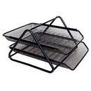 Bandeja Escritorio Metal Doble Rejilla Negro