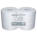 TOALLA PAPEL JUMBO HOJA SIMPLE AUTOCORTE 250 MT 2 ROLLOS EXTRA BLANCA (6851969319120)